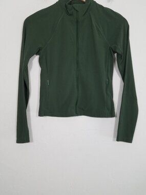 Aritzia TNA TnAction Full Zip Green Jacket Zip Pockets Size S